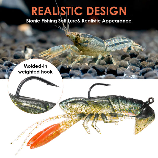 Premium Soft Crawfish Lures - 8cm Weighted Set