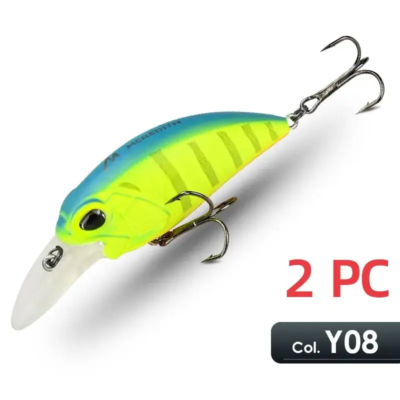 Meredith M65 Crankbait in vibrant yellow and blue color for effective fishing lures