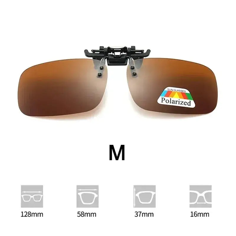 Polarized clip-on sunglasses for enhanced visibility during fishing activities