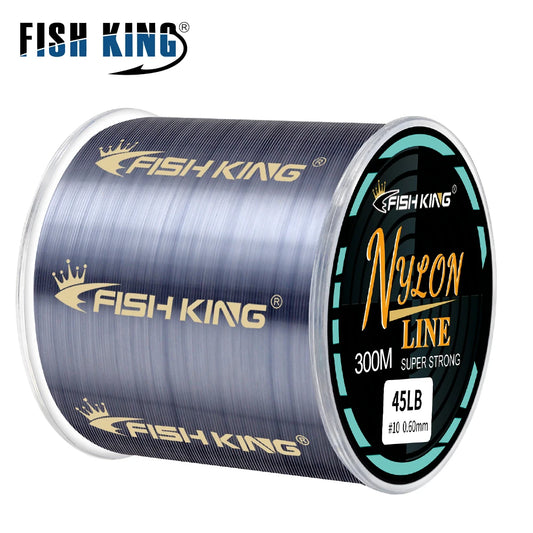 FISH KING High-Strength Monofilament Fishing Line \| Low Memory \| Abrasion Resistant \| 300m-500m Spools