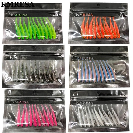 10-Piece Double Color Silicone Jig Lure Set
