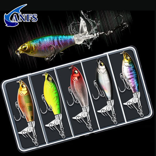 1pc/5pcs Topwater Rotating Propeller Tail Lure