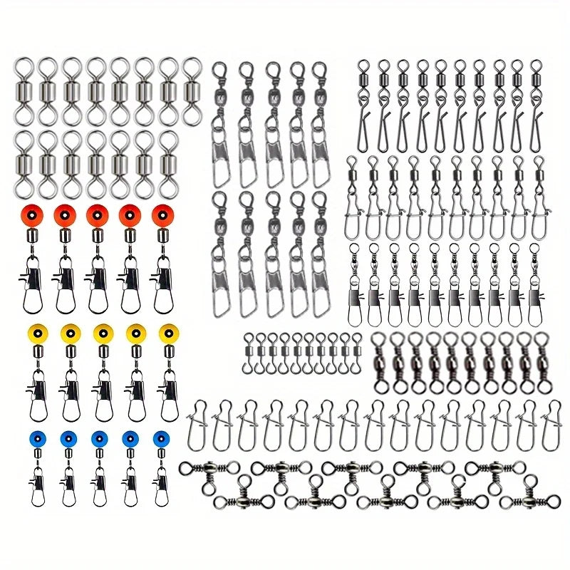 115-Piece Swivel & Connector Kit | High-Strength Stainless Steel | Ball Bearing Anti-Twist System