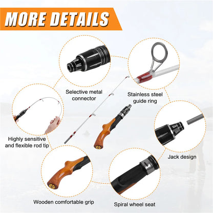 Premium Ice Fishing Rod & Reel Combo Kit - Complete Winter Gear Set