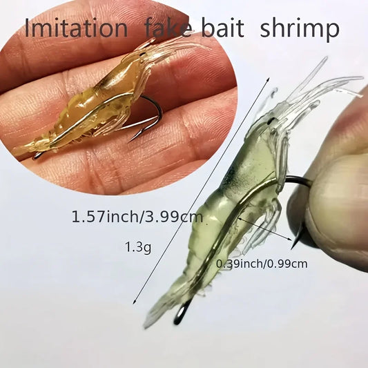 5/10/20pcs Goture Soft Shrimp Lure Bundle | Realistic Prawn Bait | Luminous Silicone Fishing Lures Multi-Pack