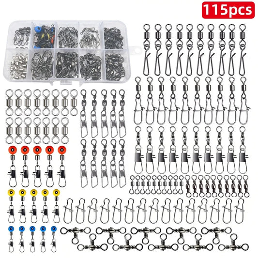 115-Piece Swivel & Connector Kit \| High-Strength Stainless Steel \| Ball Bearing Anti-Twist System
