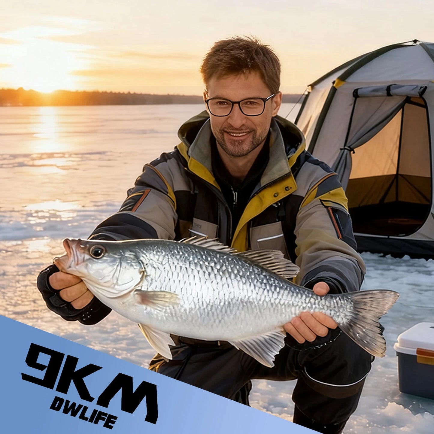 9KM Premium Ice Fishing Jig & Lure Kit (20-28pcs) – Glow Jigs for Panfish & Crappie