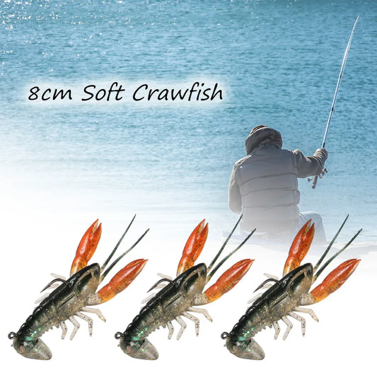 Premium Soft Crawfish Lures - 8cm Weighted Set