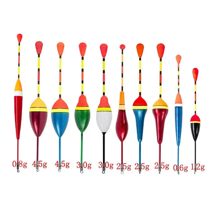Variety of affordable fishing bobbers in different sizes and colors for effective fishing