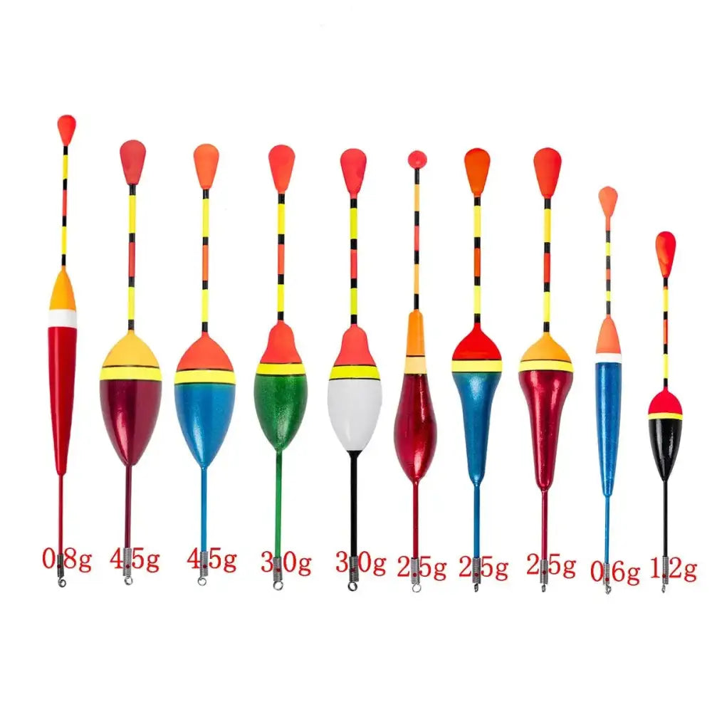 Variety of affordable fishing bobbers in different sizes and colors for enhanced fishing experience