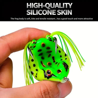 Topwater frog lures set featuring high-quality silicone skin for effective fishing