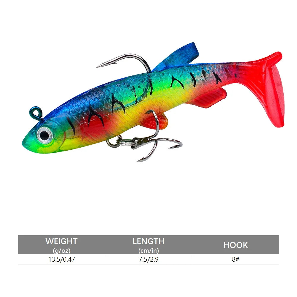 Colorful artificial swimbait for bass with vivid patterns and sharp hook for effective fishing