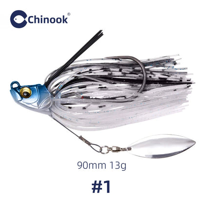 Chinook 90mm 13g metal jigs for fishing with a silver blade and lifelike design