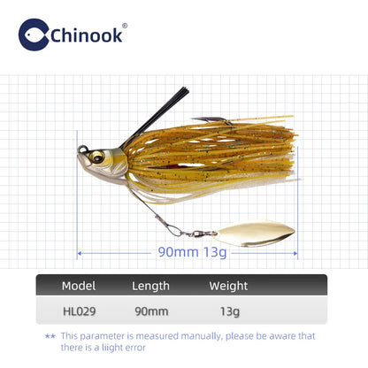 Chinook HL029 13g metal jigs for fishing with a vibrant design and spinning blade for enhanced attraction
