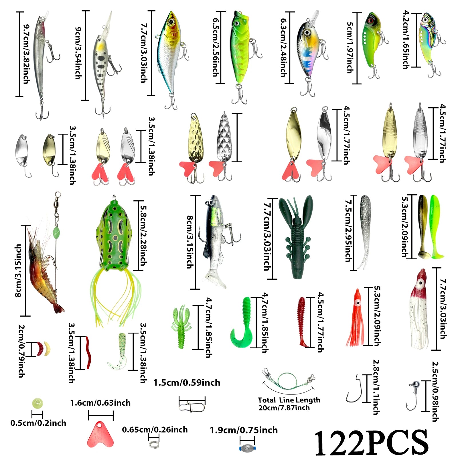 Comprehensive fishing lure kit 284 pieces featuring various lures and hooks for all fishing needs