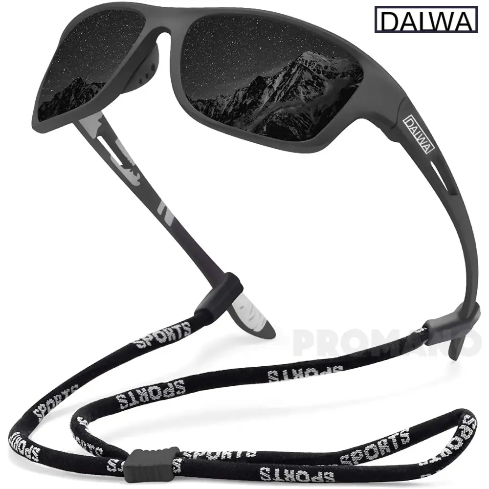 Daiwa polarized fishing sunglasses with sleek design and secure strap for optimal outdoor visibility