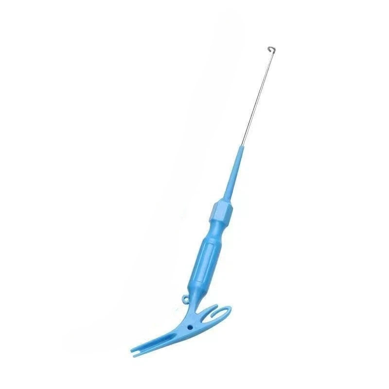 Dual purpose fishing hook remover in blue, designed for easy and safe removal of hooks from fish