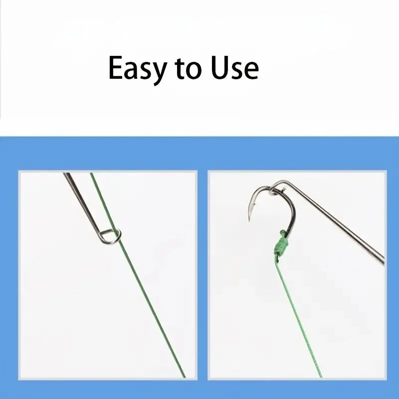 Dual purpose fishing hook remover demonstrating easy use with a fishing line and hook