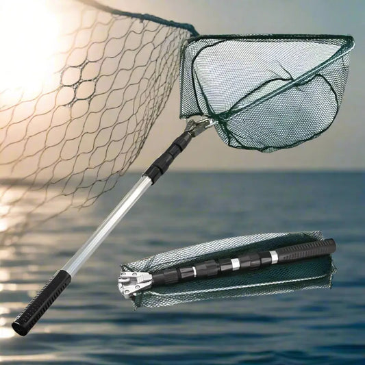 Durable landing nets for anglers with an extendable handle, perfect for fishing in various waters