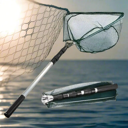 Durable landing nets for anglers with an extendable handle, perfect for fishing in various waters
