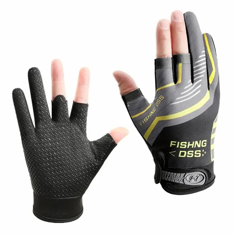 Lightweight easy grip fishing gloves with textured palms for secure handling and comfort during fishing trips