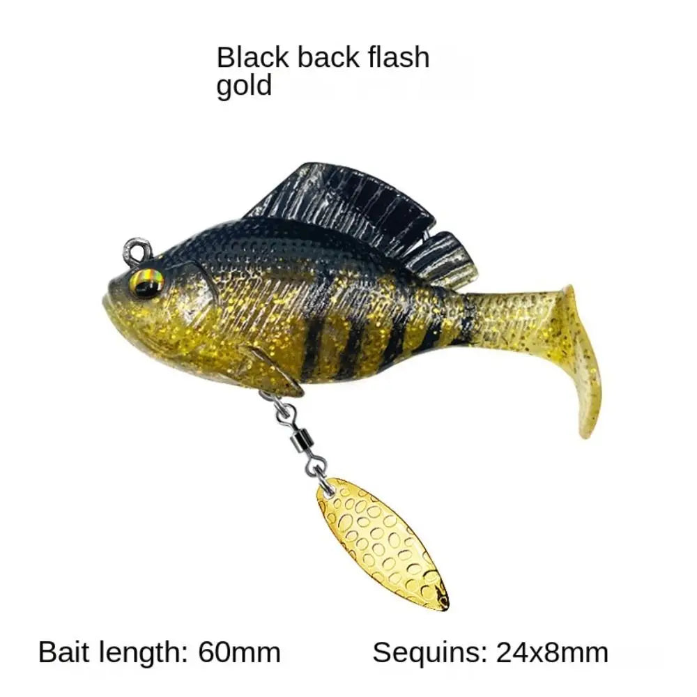 Black back flash gold dark sleeper fishing lures designed to attract freshwater fish with realistic details