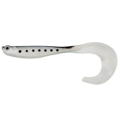 White T-tail fishing lure designed for attracting various fish species during your fishing trips