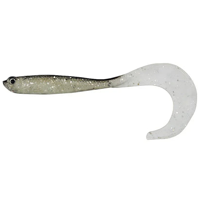 T-tail fishing lures in silver color with a sparkly design for attracting a variety of fish
