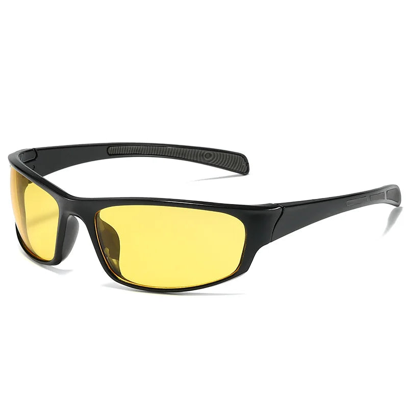 UV protection fishing glasses with yellow lenses and sleek black frame for outdoor fishing enthusiasts