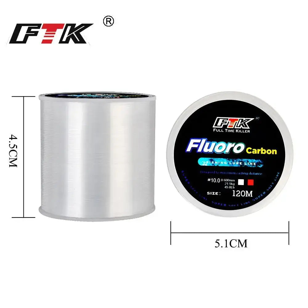 High-performance fluorocarbon fishing line in a spool, ideal for clear water conditions and strong catches