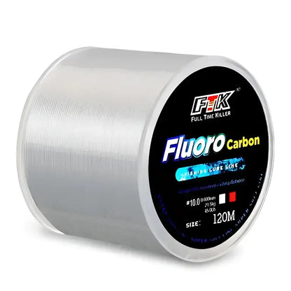 High-performance fluorocarbon fishing line on a spool, ideal for anglers seeking stealth and strength.