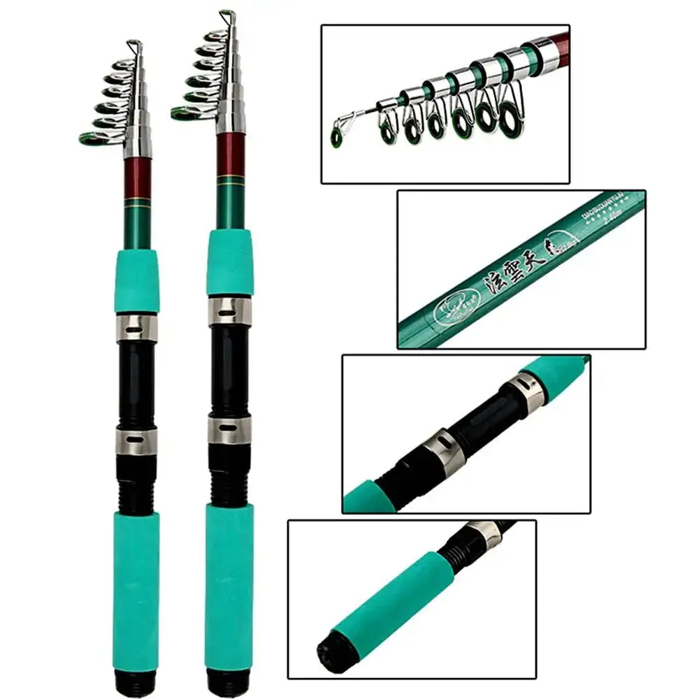 Ghotda collapsible fishing rod with comfortable grip and durable guides for easy portability