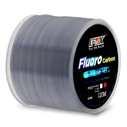 Spool of gray fishing line.