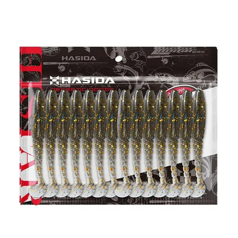 Histar Long T Tail Soft Plastic Worm in a pack, ideal for effective fishing and attracting various fish species