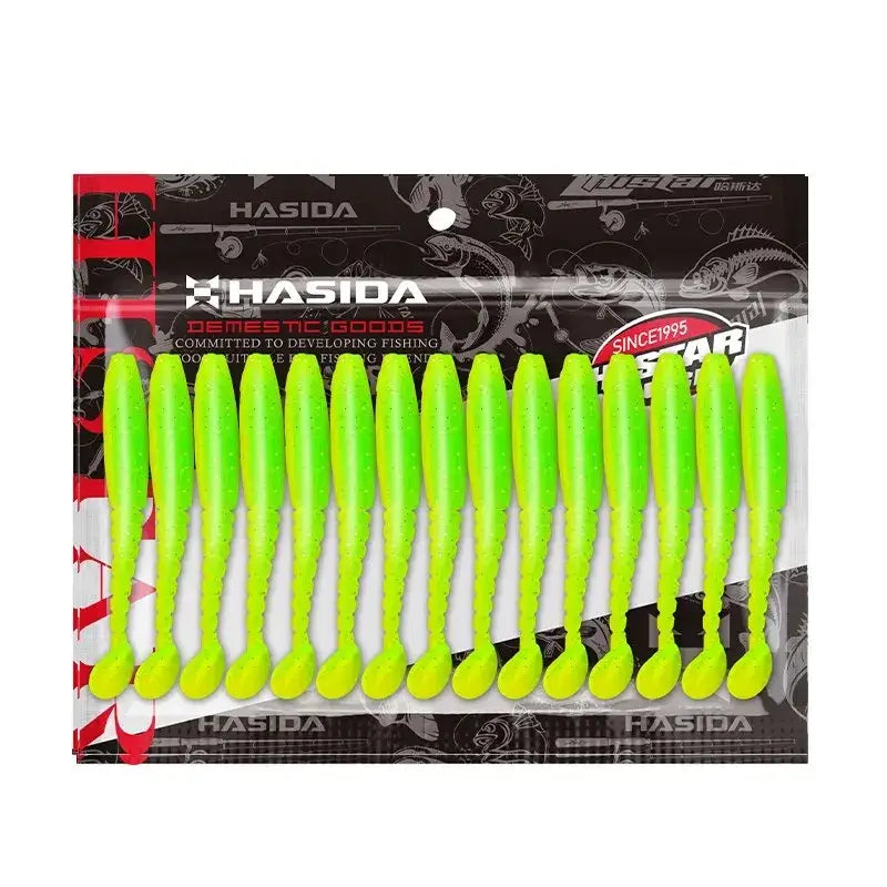 Histar Long T Tail Soft Plastic Worms in Neon Green for Effective Fishing Baits