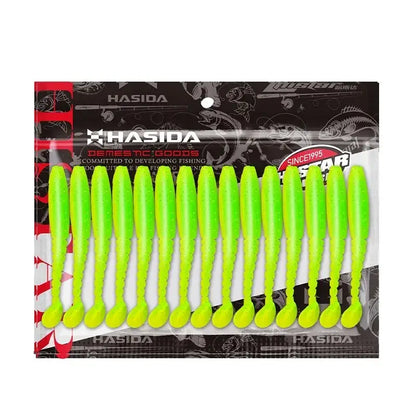 Histar Long T Tail Soft Plastic Worms in Neon Green for Effective Fishing Baits