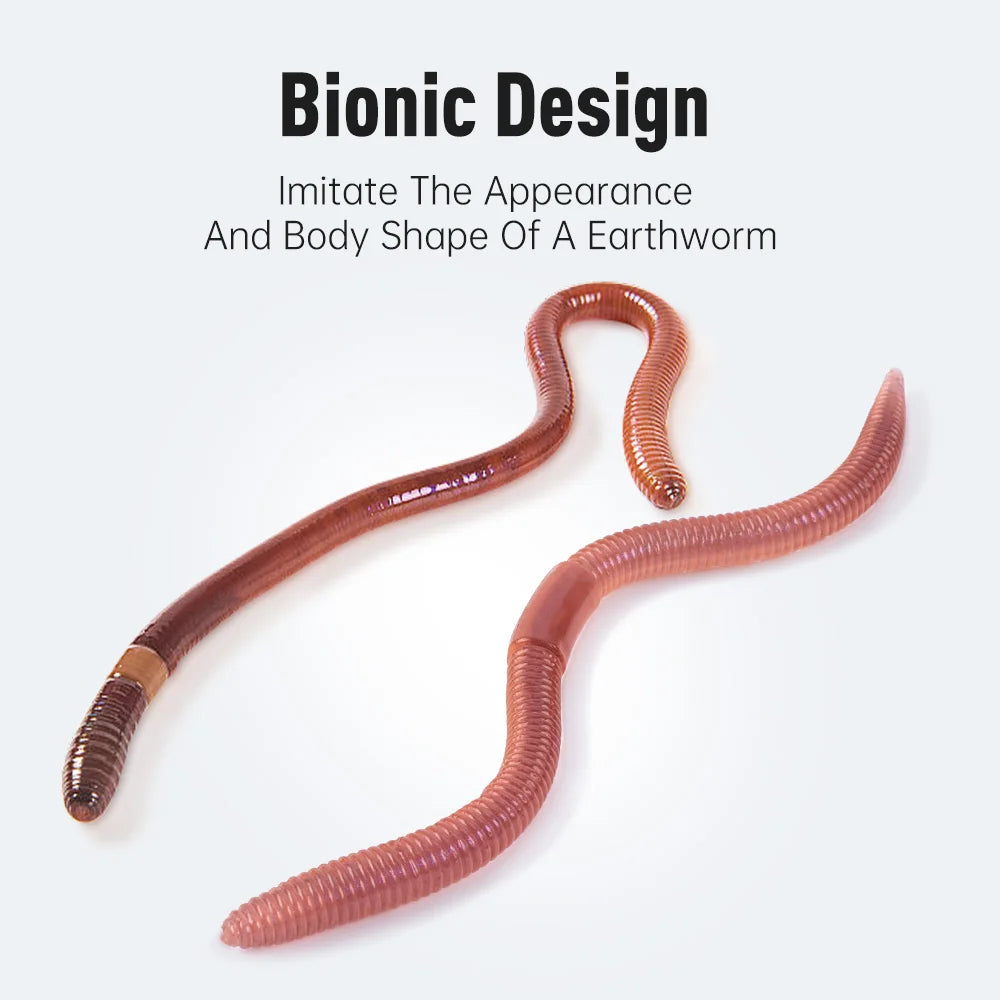 Kingdom Earthworm Soft Lure designed to imitate the appearance and shape of a real earthworm