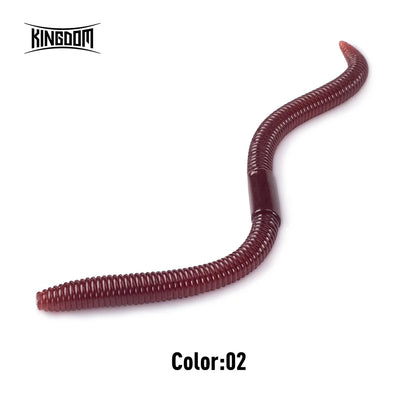Kingdom Earthworm Soft Lure in Color 02, perfect for attracting fish while angling
