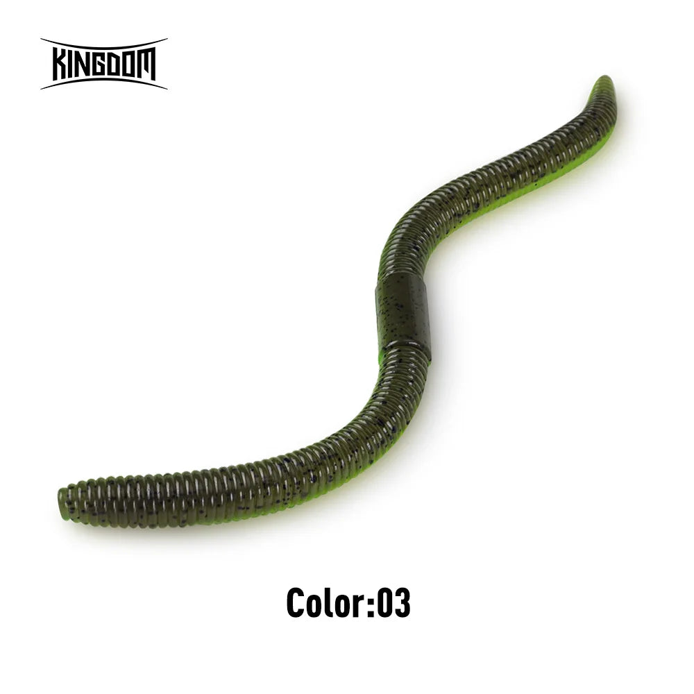 Kingdom Earthworm Soft Lure in Color 03 for effective fishing in freshwater and saltwater