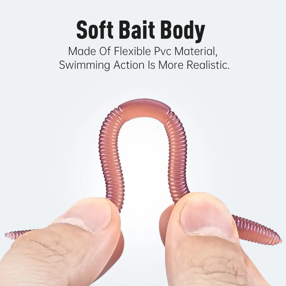 Kingdom Earthworm Soft Lure in Flexible PVC Material for Realistic Swimming Action