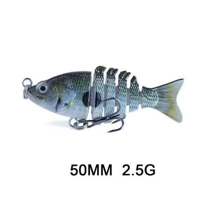 Lifelike multi jointed fishing bait in 50mm with realistic design and strong hooks for effective fishing