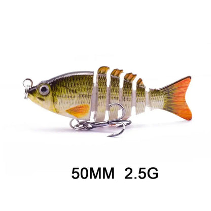 Lifelike multi jointed fishing bait in fish shape, 50MM 2.5G, ideal for attracting various fish
