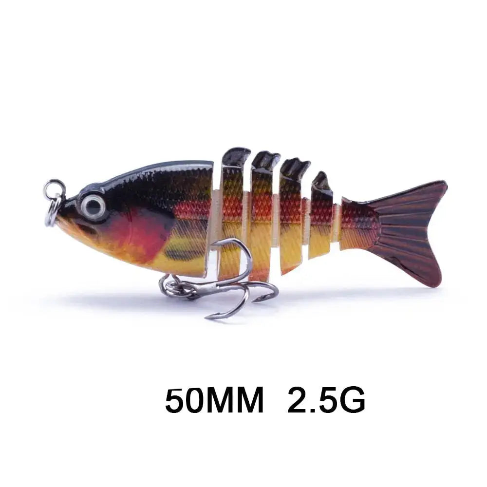 Lifelike multi jointed fishing bait designed for realistic movement in the water, 50MM 2.5G size