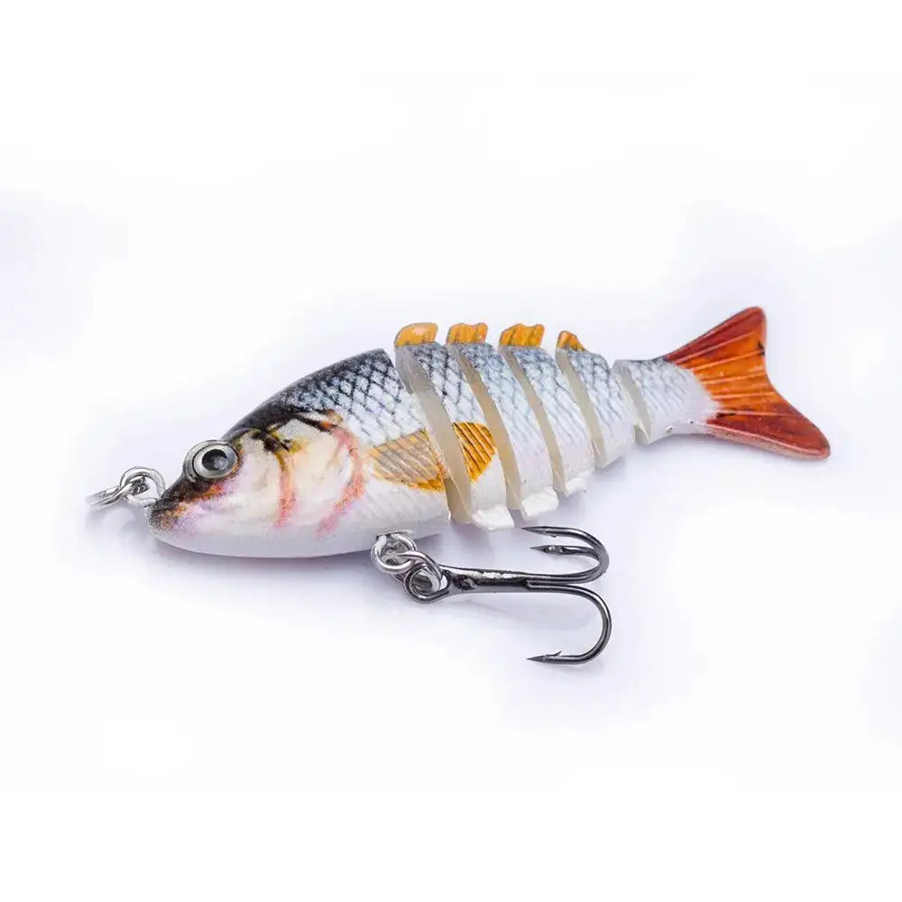 Lifelike multi jointed fishing bait designed to attract various fish species with realistic movement