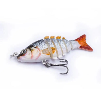 Lifelike multi jointed fishing bait designed to attract various fish species with realistic movement