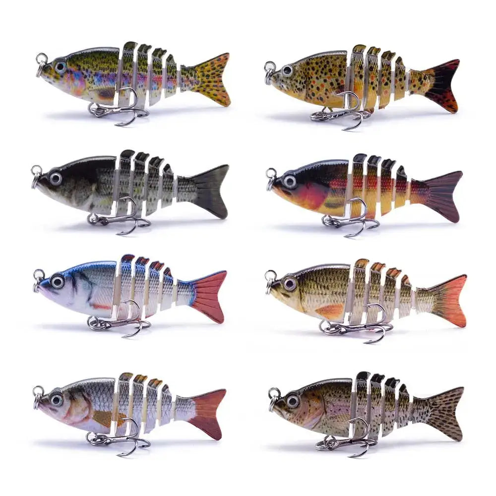 Lifelike multi jointed fishing bait set with eight realistic designs for effective fishing
