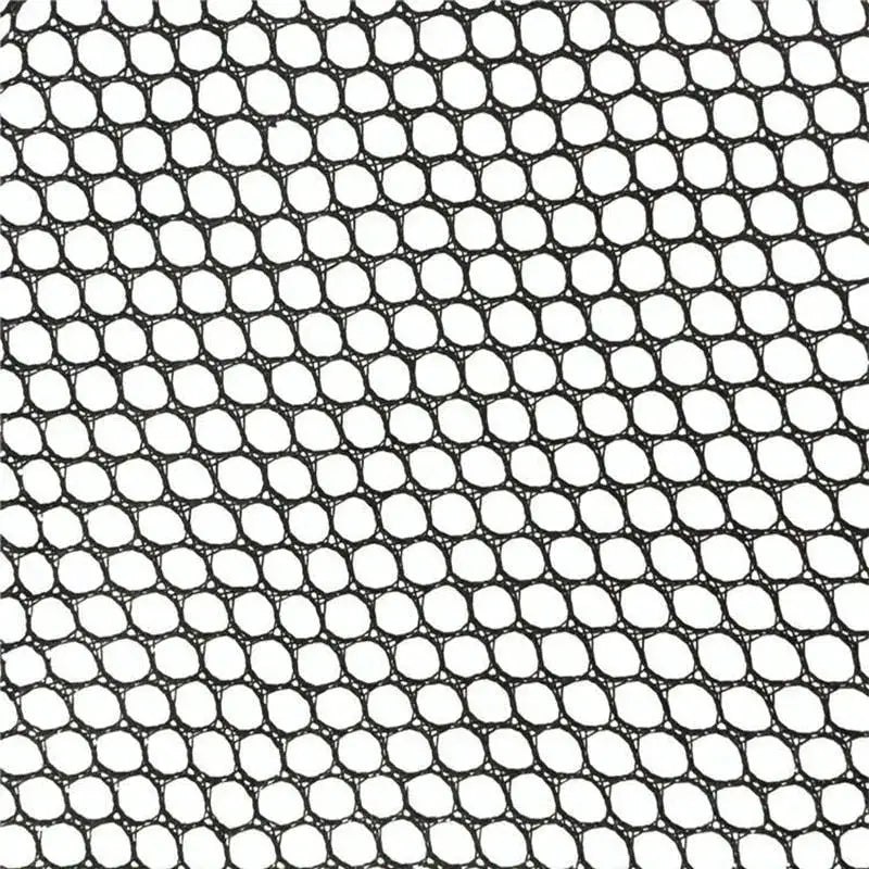 Close-up view of a lightweight aluminum fishing net showing its durable mesh design