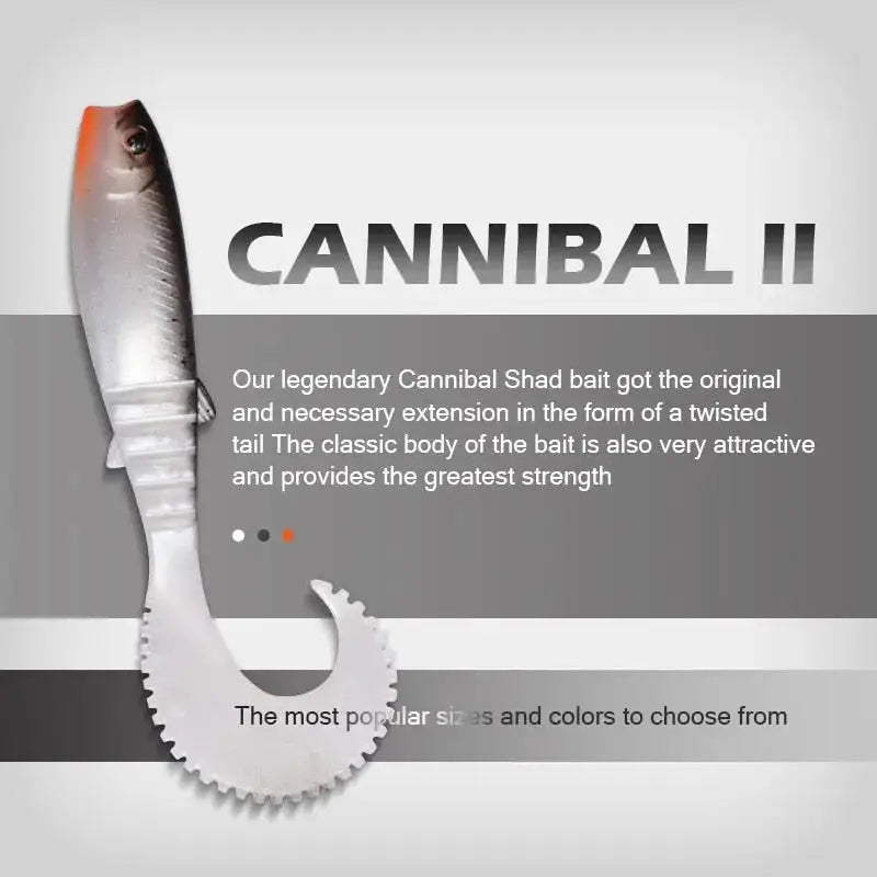 Meredith Cannibal Curved Tail Lure designed for effective fishing with a unique tail for enhanced action