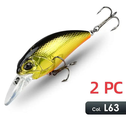 Meredith M65 Crankbait in L63 color, designed for effective fishing with sharp treble hooks
