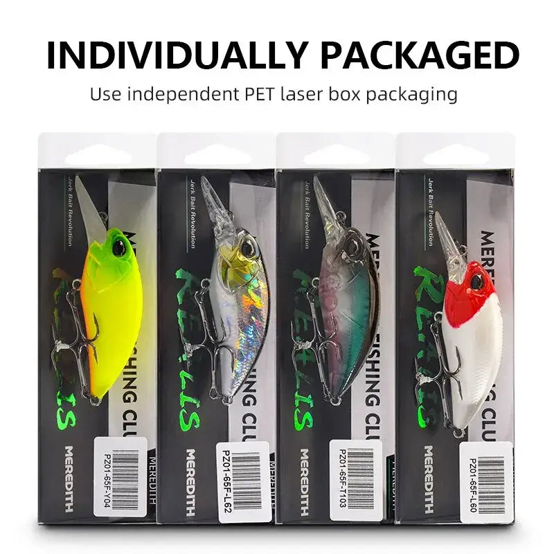 Meredith M65 Crankbait in Vibrant Colors Individually Packaged for Effective Fishing